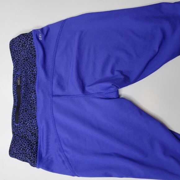 XS NIKE RUNNING BLACK PURPLE drawstring CAPRI PANTS LEGGINGS extra small - Picture 11 of 12